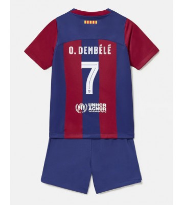 Barcelona Ousmane Dembele #7 Hjemmedraktsett Barn 2023-24 Kortermet (+ Korte bukser)
